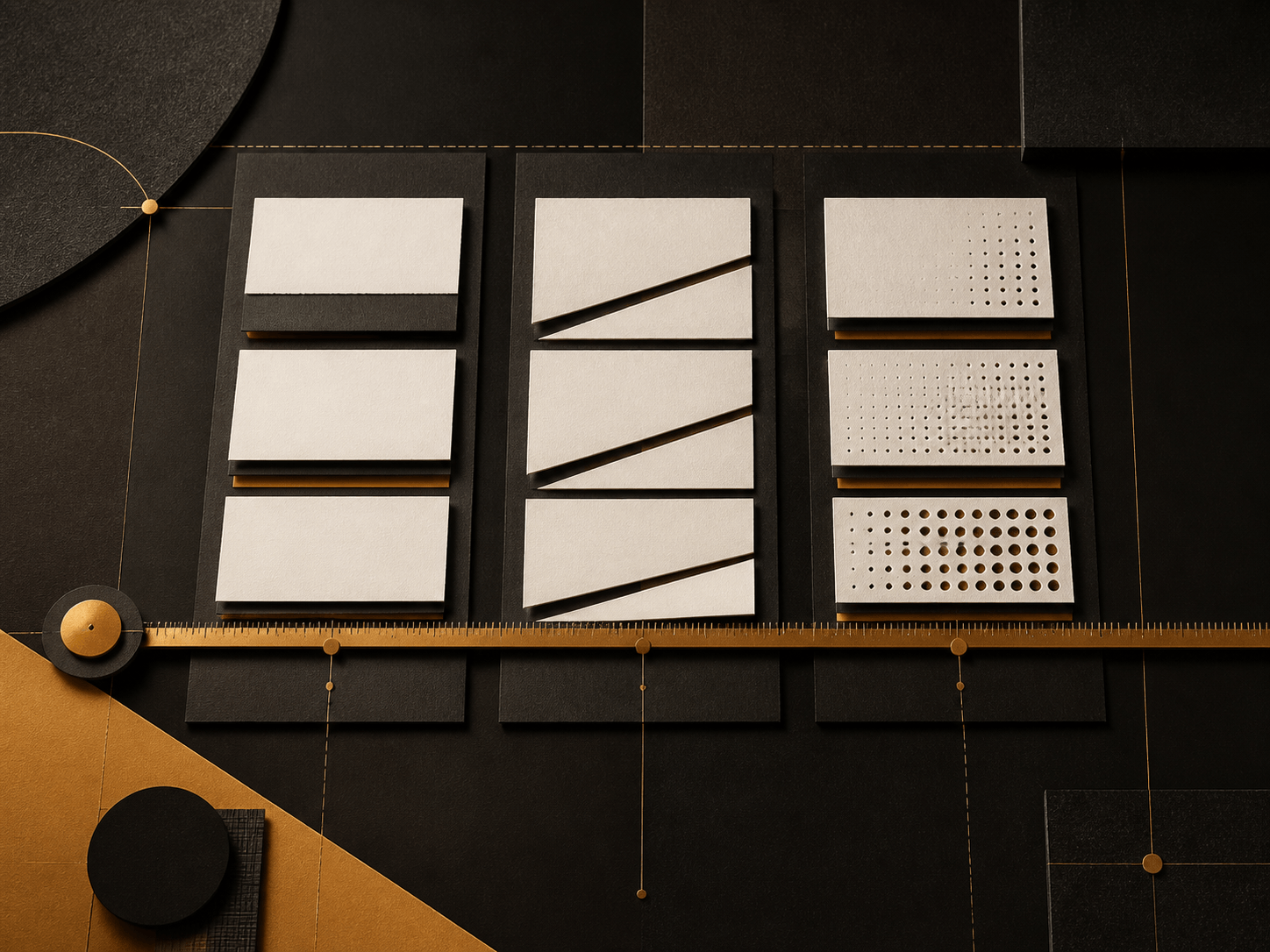 Abstract grid of app-like tiles
